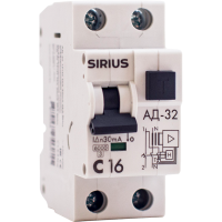 Дифференциальный автомат АД-32 1P+N 63А 30мА 6kA Sirius