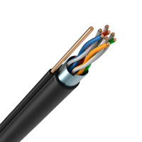 Кабель Витая пара U/UTP кат.5E 4х2х24AWG LDPE трос 1,2мм (305м)