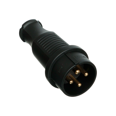 Вилка каучуковая прямая 380В 3P+PE 32A IP44 Sirius