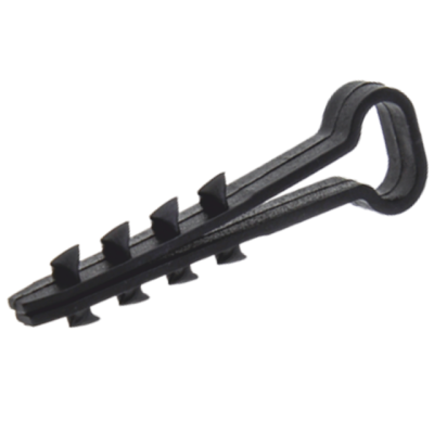 Дюбель-хомут (6х14 мм) для плоского кабеля  (100 шт) черный Sirius
